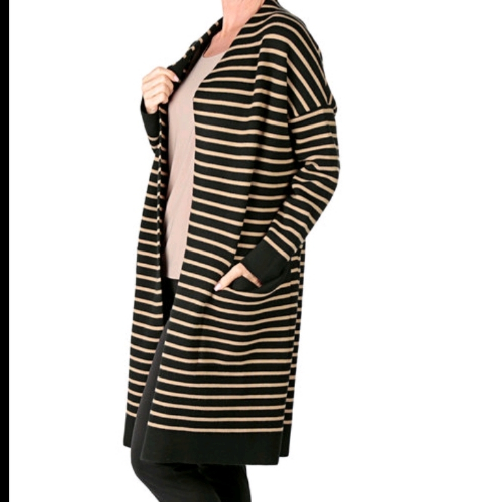 NEW Coatigan - Nina Leonard Long Sleeve Oversized Coatigan with Large Pockets